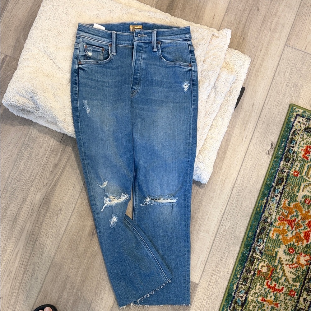 MOTHER High Rise Blue Jeans - Picture 3 of 5